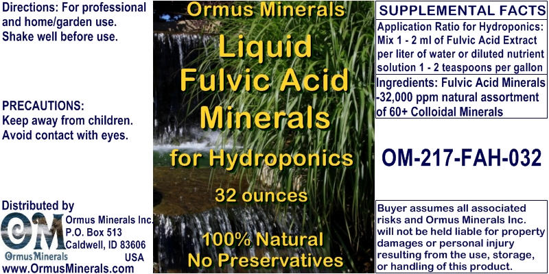 Ormus Minerals Fulvic Acid Minerals for Hydroponics Ormus Minerals Fulvic Acid Minerals for Hydroponics