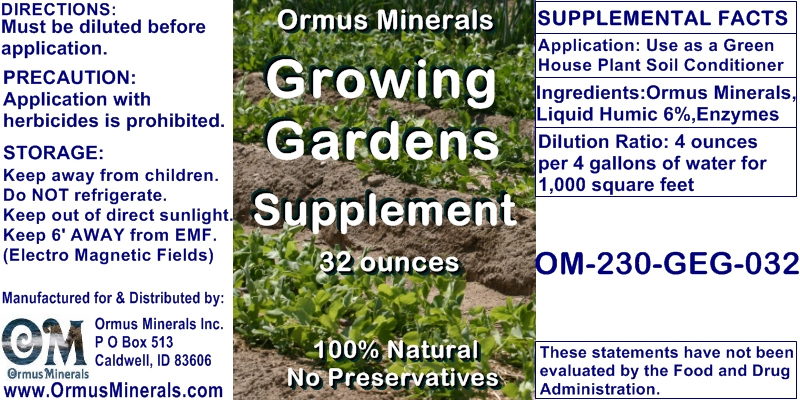 Ormus Minerals Growing Gardens Supplement Ormus Minerals Growing Gardens Supplement