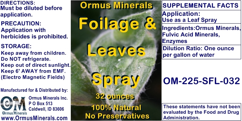 Ormus Minerals Foilage & Leaves Spray Ormus Minerals Foilage & Leaves Spray