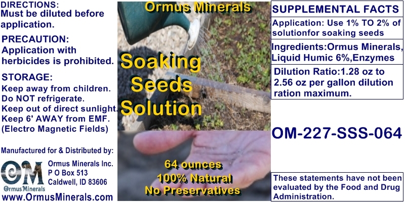 Ormuis Minerals Soaking Seeds Solution Ormuis Minerals Soaking Seeds Solution
